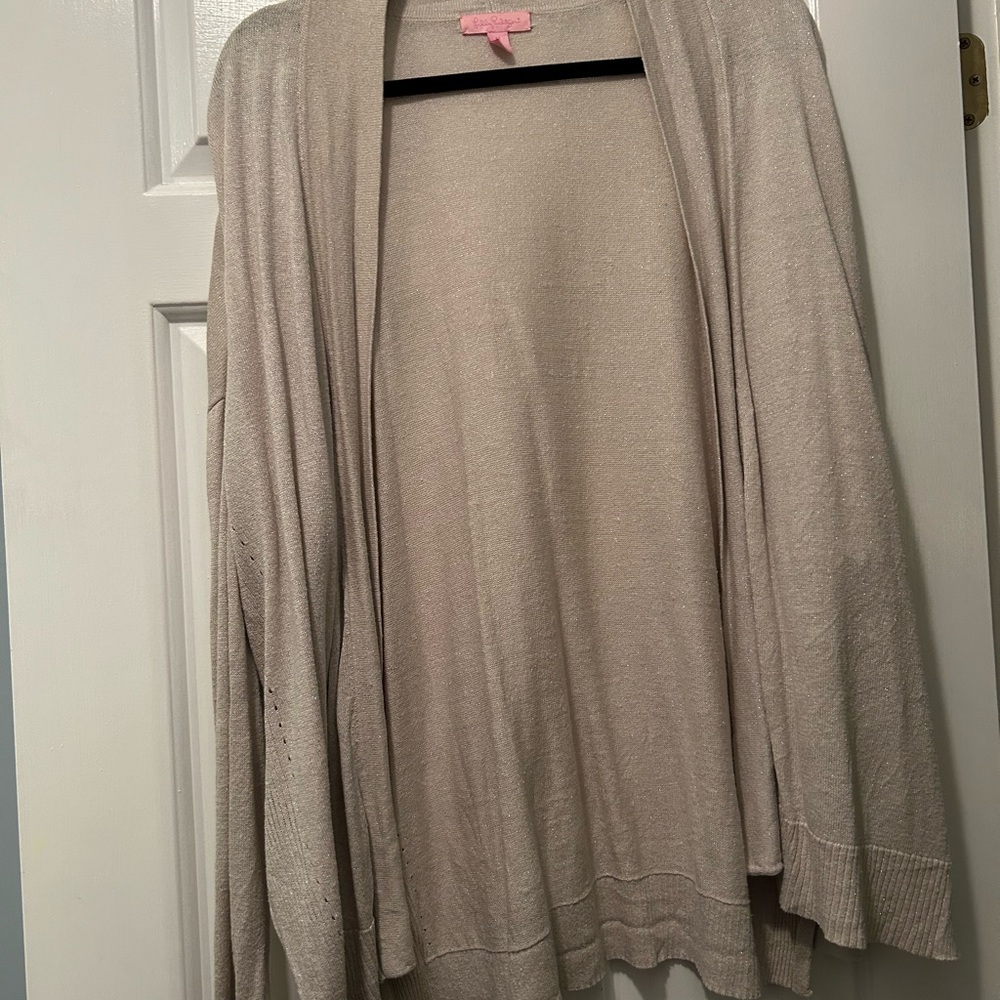 Lilly Pulitzer Gold Open-Front Cardigan